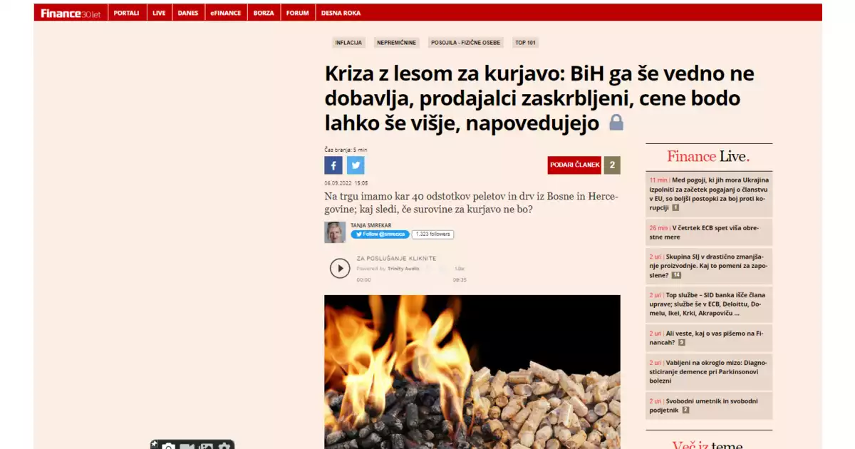 Kriza Z Lesom Za Kurjavo Bih Ga E Vedno Ne Dobavlja Prodajalci