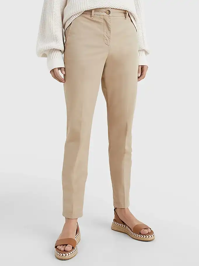 Tommy Hilfiger HLAČE SLIM CO BLEND CHINO PANT